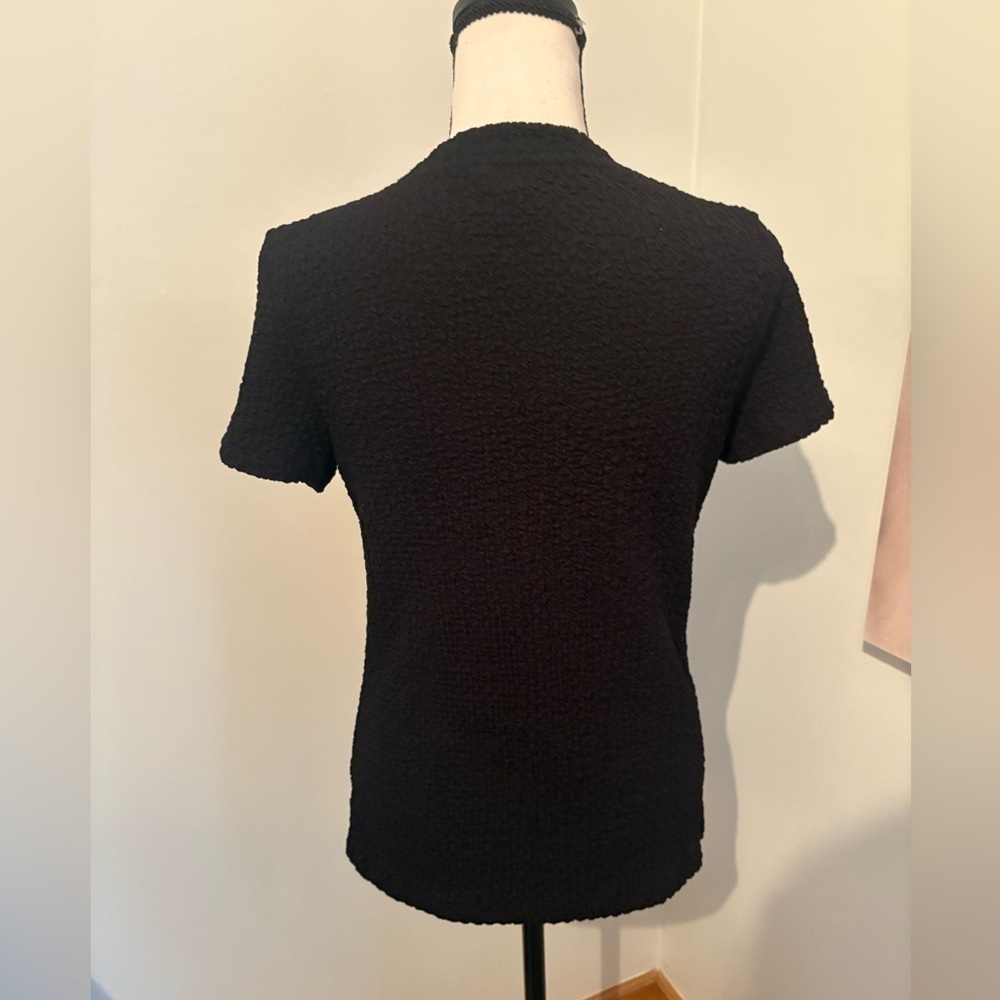 Time and Tru Women's Pucker Knit Tee Black Women’s Size Small 4-6 - Picture 7 of 8